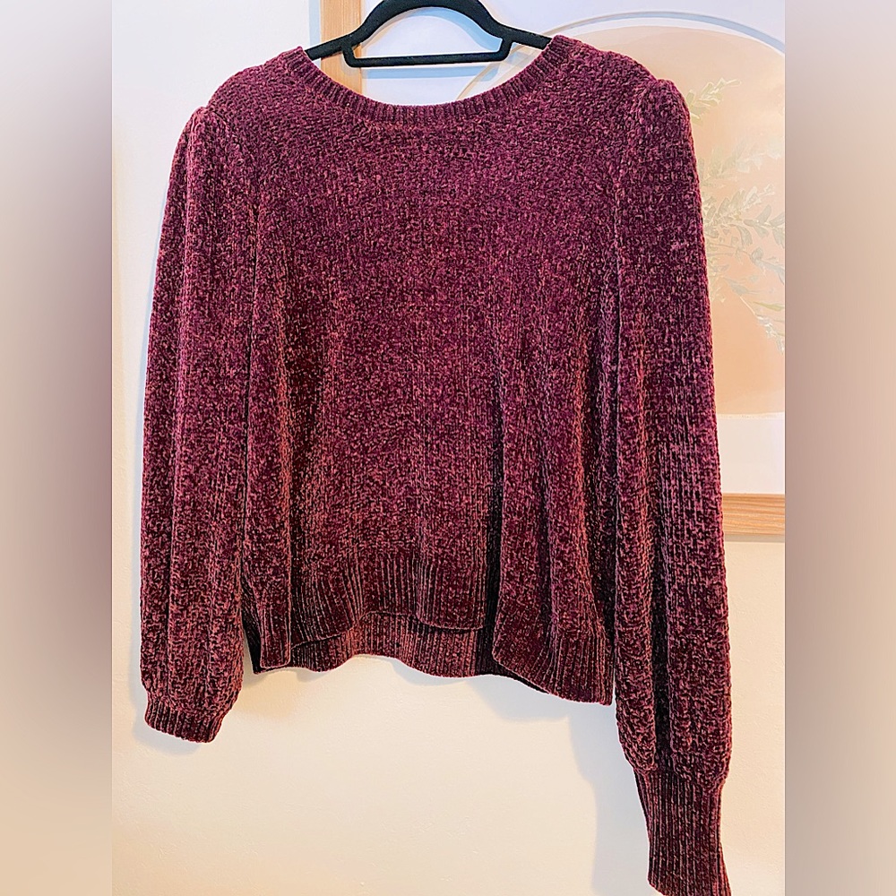 GUC-Size M-Michael Michael Kors-Purple/Burgundy-Pullover-Chenille-Sweater.